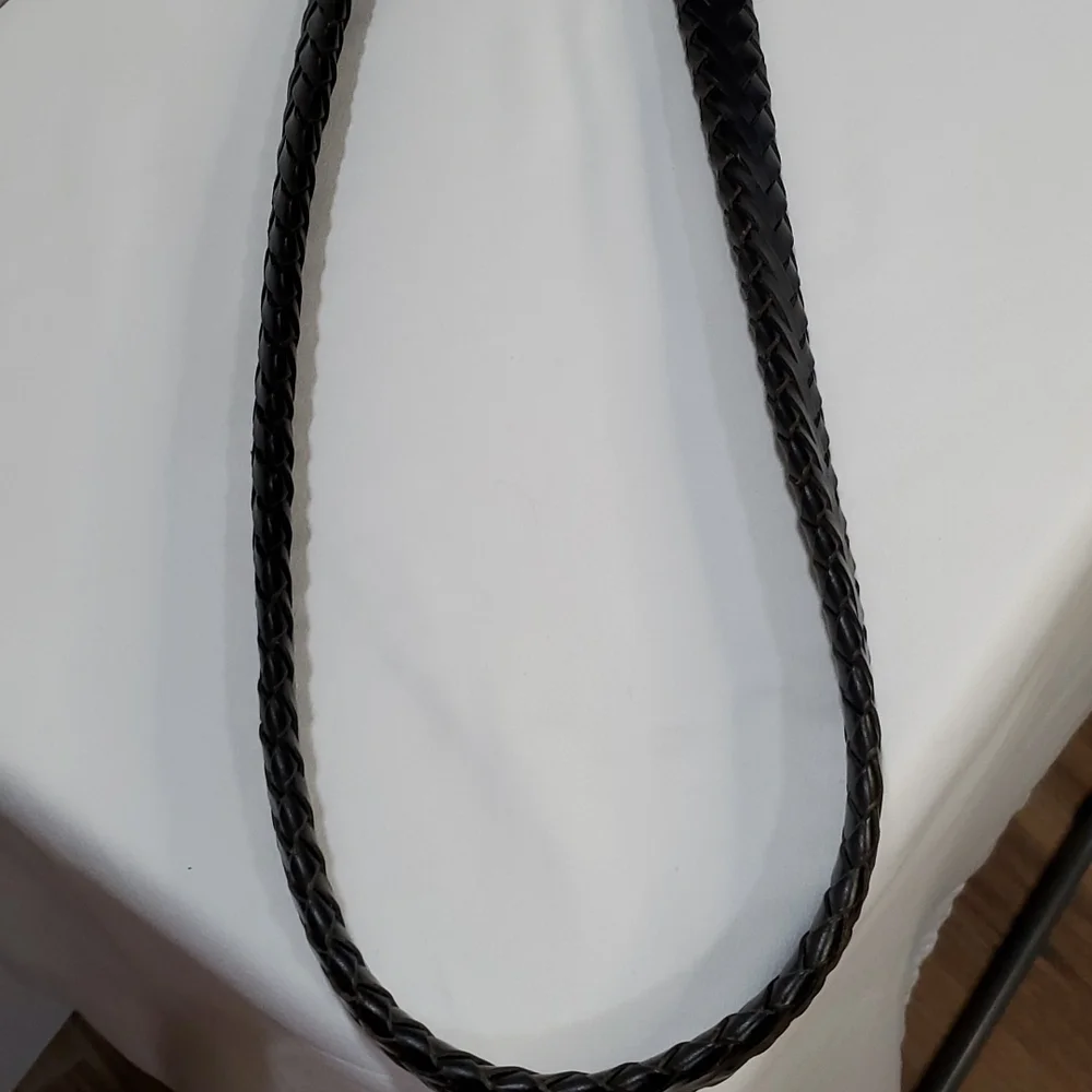 LEATHER INTERWOVEN BELT (38) Made in Argentina